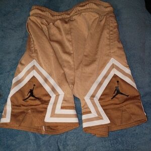 Jordan Tan Basketball Shorts with White Chevron